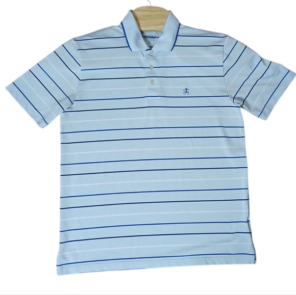 Brooks Brothers Stretch Performance Series Multi-Stripe Polo‎ Shirt Large - Picture 2 of 6